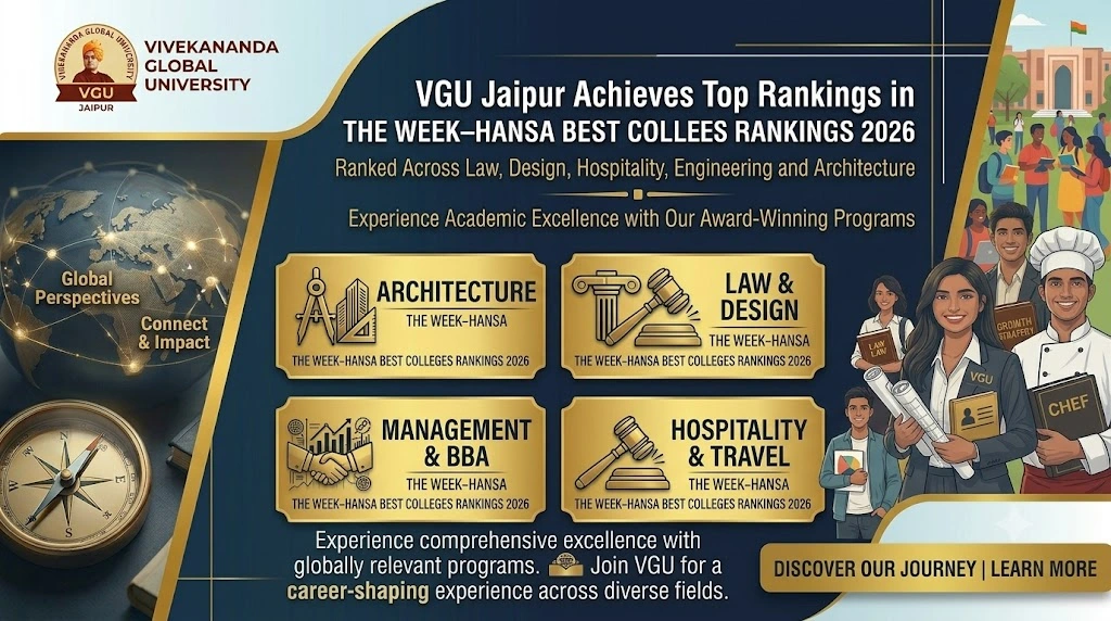 VGU Jaipur Shines in The Week–Hansa Rankings 2026: A Multi-Disciplinary Success Story